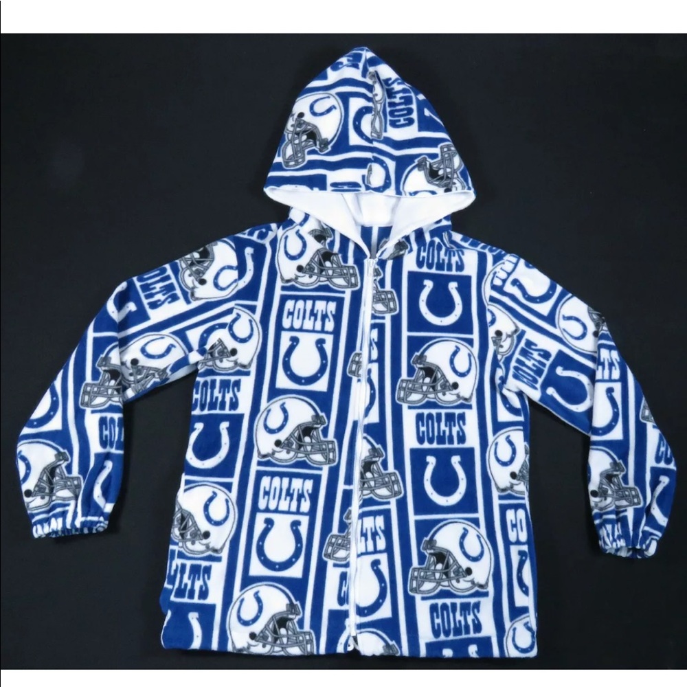 Indianapolis Colts NFL Football All Over Print Fleece Hooded Full Zip Jacket